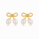 Bow Pearl Stud Earrings