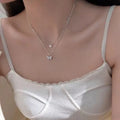 Silver Double Chain Butterfly Necklace